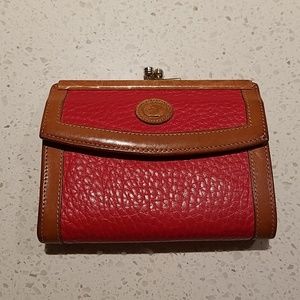 Dooney & Bourke Kiss Lock Red Pebbled Wallet